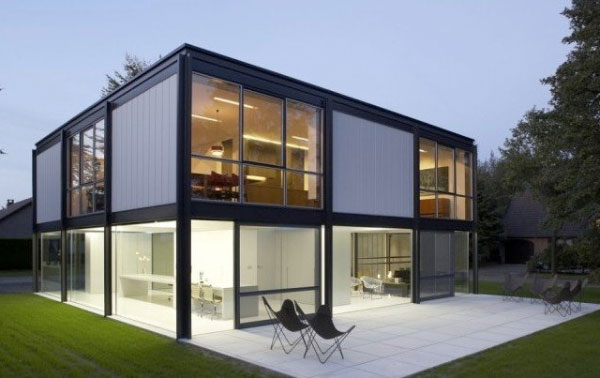 Nhà lắp ghép kiểu container 2 tầng hình khối hộp